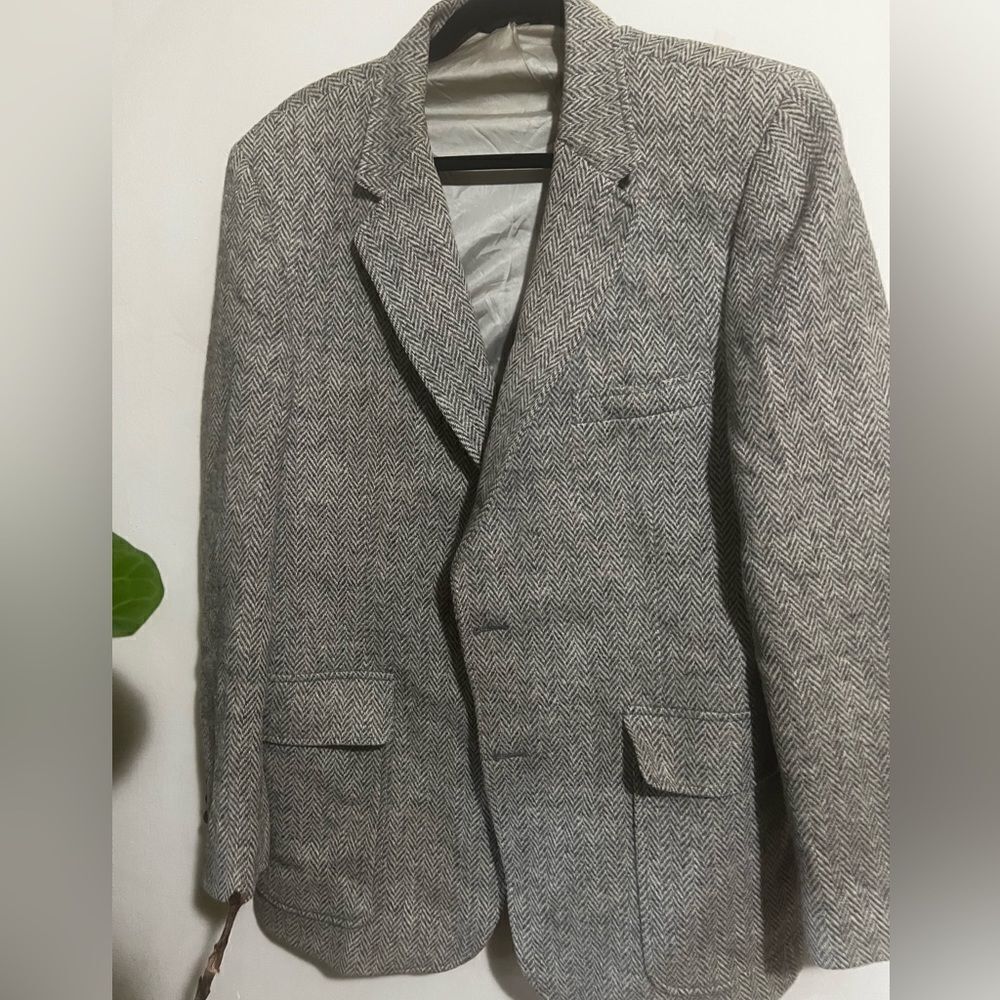 Vintage tweed wool jacket brown button super dope and classic tweed